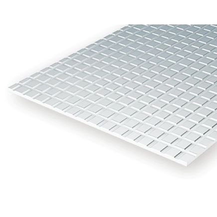 Evergreen EG4517 Sidewalk 9.5mm Squares 1.0mm Thick Plasticard Sheet