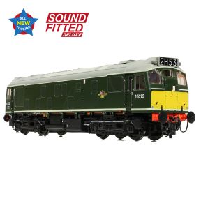 Bachmann 32-343SFX OO Gauge Class 25/1 D5225 BR Green Small Yellow Panels DCC Sound Fitted Deluxe