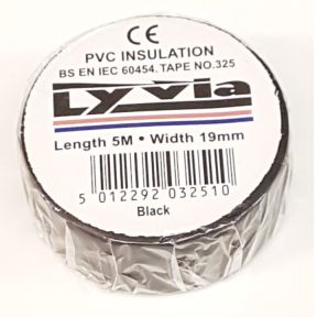 Lyvia 325CB PVC Insulation Tape Black 5 Meters