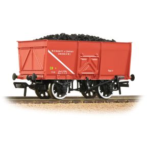 Bachmann 37-429 OO Gauge 16 Ton Steel Slope-Sided Mineral Wagon 'WD Barnett & Co.' Red