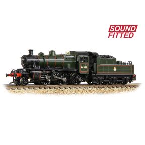 Graham Farish 372-630SF N Gauge LMS Ivatt 2MT 46521 BR Lined Green Early Emblem DCC Sound Fitted