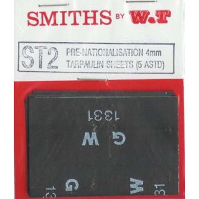 Smiths WTST02 OO Gauge GWR Wagon Tarpaulin Sheets Pack Of 5