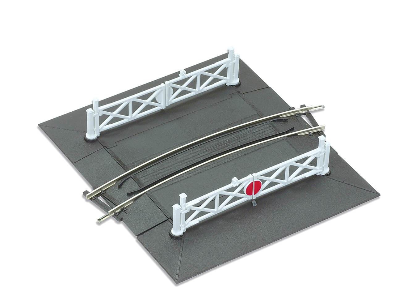 Peco ST263 OO Gauge Level Crossing Curved Third Radius With 2 Ramps