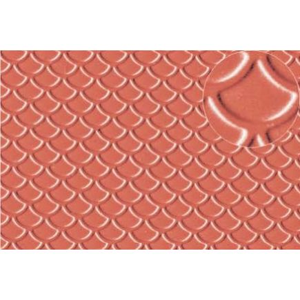 Slaters 0438 4mm Roof Tile Scalloped Shell Type Embossed Plasticard