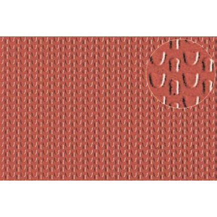 Slaters 0444 2mm Pantile Roofing Red Embossed Plasticard