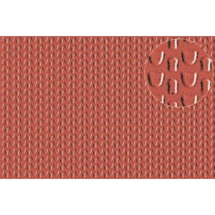 Slaters 0444 2mm Pantile Roofing Red Embossed Plasticard