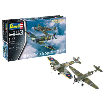 Revell 03710 Bf109G-10 & Supermarine Spitfire Combat Set Plastic Kit