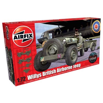 Airfix A02339 Willys Jeep Trailer & 6 Pounder Gun Plastic Kit