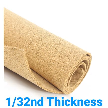 Roll Of Cork 1/32nd Inch Thick 0.8mm (36' x 24' Roll)