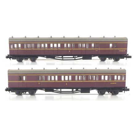 Dapol 2P-003-016-SH N Gauge GW B Set Coaches W6969W & W6940W BR Maroon