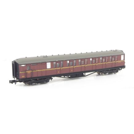 Dapol 2P-011-275 N Gauge LNER Gresley Brake Composite Coach BR Maroon E10015E