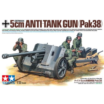 Tamiya 35392 German 5cm Anti Tank Gun Pak38 Plastic Kit