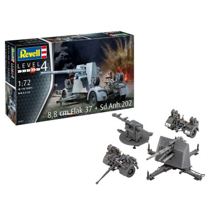 Revell 03325 8.8cm Flak 37 And Sd.Anh.202 Plastic Kit