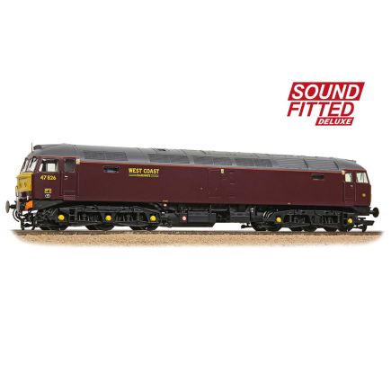 Bachmann 35-431SFX OO Gauge Class 47 47826 WCRC Maroon DCC Sound Fitted Deluxe