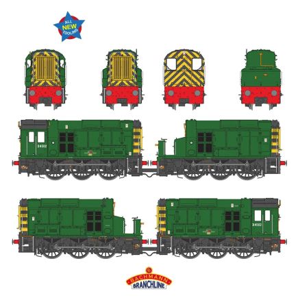Bachmann 35-945SFX OO Gauge Class 13 Shunter D4502 BR Green With Wasp Stripes DCC Sound Fitted Deluxe