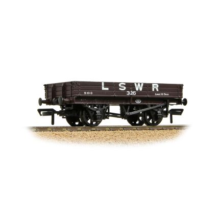 Bachmann 37-940 OO Gauge 3 Plank Wagon LSWR Brown No.326