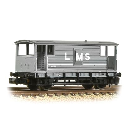 Graham Farish 377-310C N Gauge LMS 20 Ton Brake Van LMS Grey