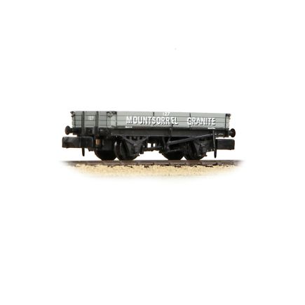 Bachmann 377-509 N Gauge 3 Plank Wagon Mountsorrel Granite Grey