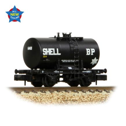 Graham Farish 378-004 N Gauge 20 Ton Anchor Mounted Tank Wagon Shell/BP Black No.6401