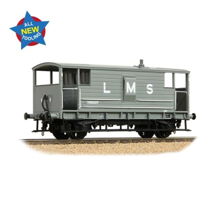 Bachmann 38-975 OO Gauge LMS 20 Ton Brake Van LMS Grey 730037
