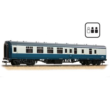 Bachmann 39-075EPF OO Gauge BR Mk1 BSK Brake Second Corridor Coach BR Blue And Grey Passengers Fitted E35419