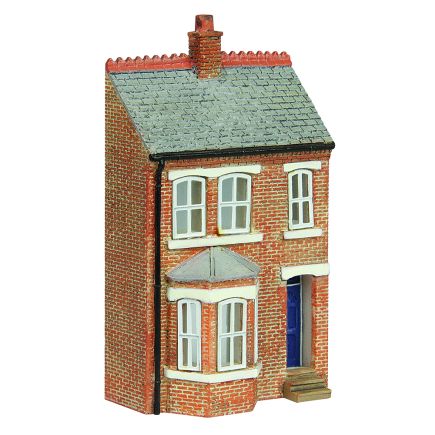 Graham Farish 42-0213B N Gauge Low Relief Left Hand Bay Terrace Blue