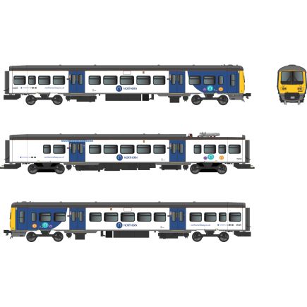 Dapol 4D-323-006 OO Gauge Class 323 3 Car EMU 323225 Northern White And Blue