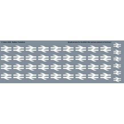 Railtec 4MM-1200 OO Gauge BR TOPs Loco Double Arrows Waterslide Decals