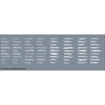 Railtec 4MM-1363 OO Gauge Handwritten Chalk Destinations LMS Region Waterslide Decals