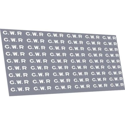 Railtec 4MM-4210 OO Gauge 5.5 Inch GWR White Lettering Waterslide Decals