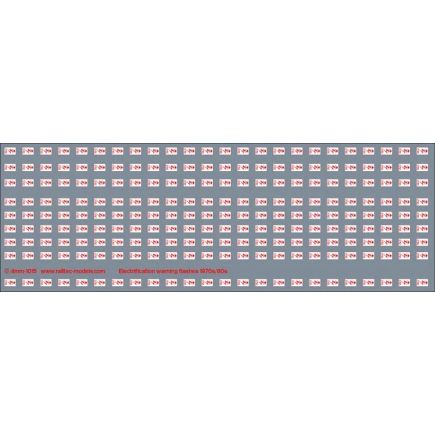 Railtec 4MM-1051 OO Gauge Overhead Warning Electrification Flashes 1960-80S Waterslide Decals
