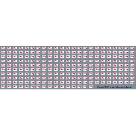 Railtec 4MM-1052 OO Gauge Overhead Warning Electrification Flashes 1980s/1990s Waterslide Decals