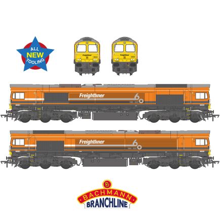 Bachmann 50-011 OO Gauge Class 66/5 66501 'Freightliner 60 1965-2025' Freightliner Orange