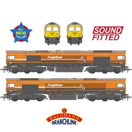 Bachmann 50-011SF OO Gauge Class 66/5 66501 'Freightliner 60 1965-2025' Freightliner Orange DCC Sound Fitted