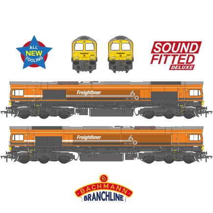 Bachmann 50-011SFX OO Gauge Class 66/5 66501 'Freightliner 60 1965-2025' Freightliner Orange DCC Sound Fitted Deluxe