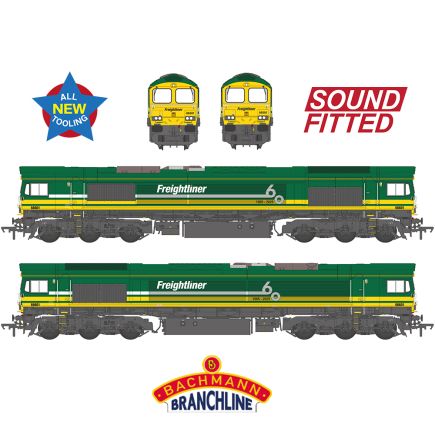 Bachmann 50-012SF OO Gauge Class 66/6 66601 'Freightliner 60 1965-2025' Freightliner Green DCC Sound Fitted