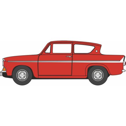 Oxford Diecast 76105012 OO Gauge Ford Anglia Monaco Red