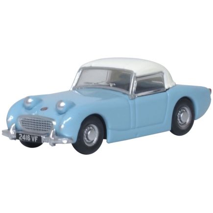 Oxford Diecast 76AHF002 OO Gauge Austin Healey Frogeye Sprite Iris Blue And OEW