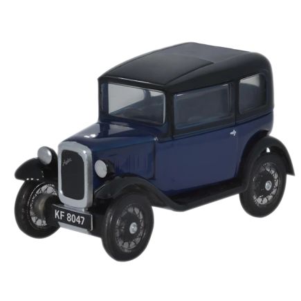 Oxford Diecast 76ASS002 OO Gauge Austin Seven RN Saloon Light Royal Blue