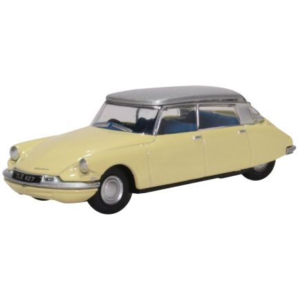 Oxford Diecast 76CDS006 OO Gauge Citroen DS19 Jonquil Yellow And Silver