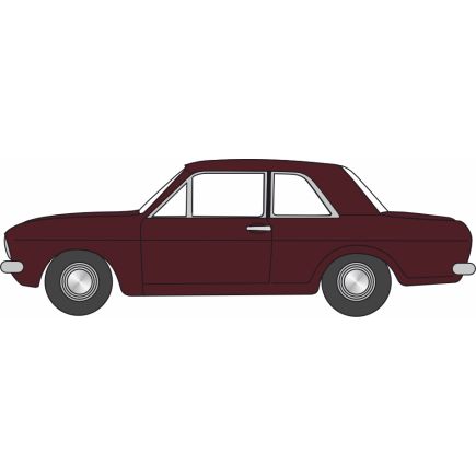 Oxford Diecast 76COR2010 OO Gauge Ford Cortina MkII Black Cherry
