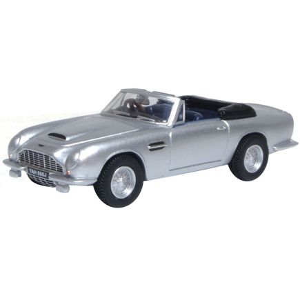 Oxford Diecast 76DB6002 OO Gauge Aston Martin DB6 MkII Volante Silver Birch