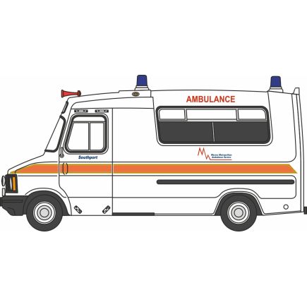 Oxford Diecast 76HAN001 OO Gauge Bedford CF Hanlon Ambulance Merseyside Ambulance Service