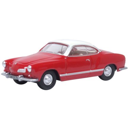 Oxford Diecast 76KG001 OO Gauge VW Karmann Ghia Henna Red And Pearl White