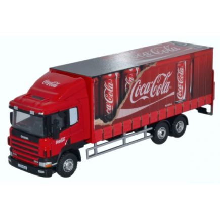 Oxford Diecast 76S94004CC OO Gauge Scania 94D 6 Wheel Curtainside Coca Cola