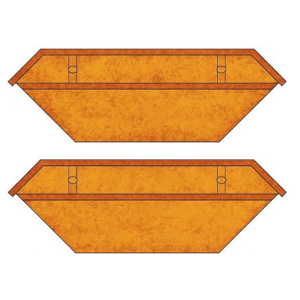 Oxford Diecast 76SK002 OO Gauge Skip Rusty Brown Pack Of 2