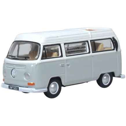 Oxford Diecast 76VW032 OO Gauge VW Bay Window Camper Silver Grey/White