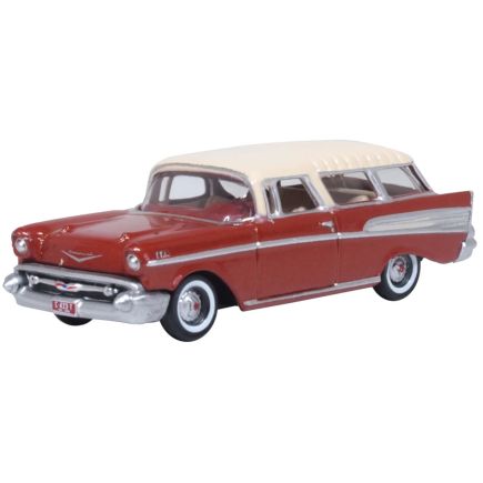 Oxford Diecast 87CN57008 HO Scale 1957 Chevrolet Nomad Adobe Beige/Sierra Gold