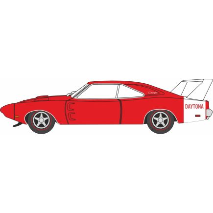 Oxford Diecast 87DD69005 HO Gauge 1969 Dodge Charger Daytona Charger Red