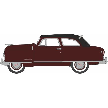 Oxford Diecast 87NR50003 HO Gauge 1950 Nash Rambler Custom Landau Convertible (Closed) Sunset Maroon